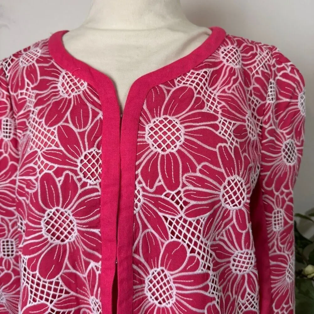 Dolan Left Coast * Lace Floral Jacket in Coral NWT New | Anthropologie | Large
